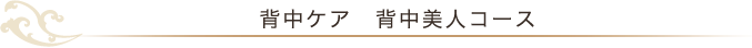 背中ケア 背中美人コース