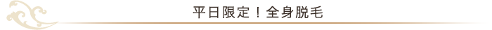 平日限定!全身脱毛